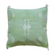 Coussin berbere Sabra vert en soie de cactus