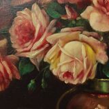 Large Flower Painting Still Life Roses Oil on Canvas 100x60cm