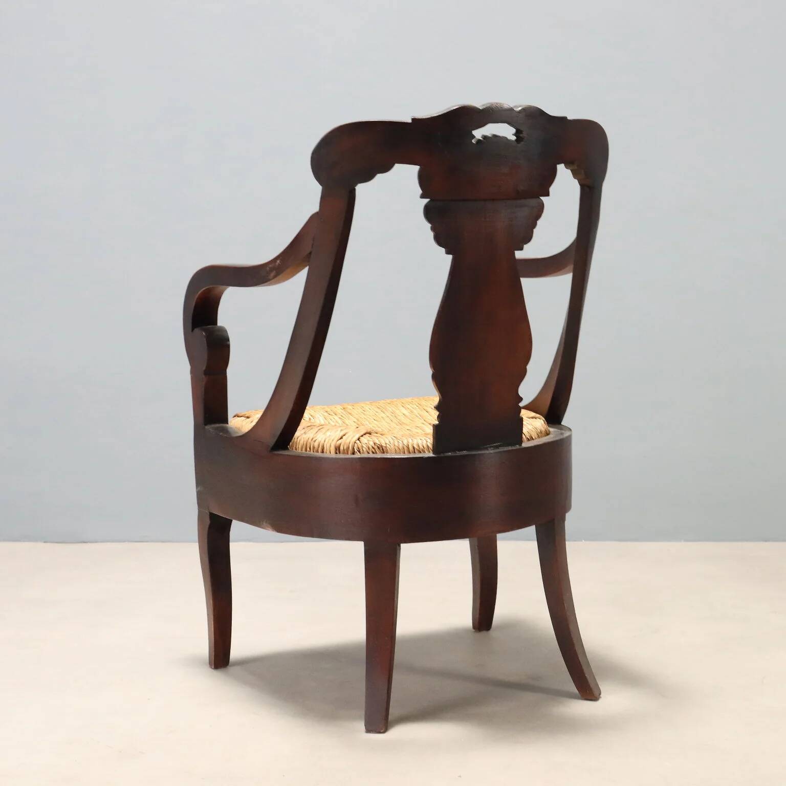 Restoration style walnut armchair from the 19th century