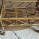 Vintage rattan trolley on wheels