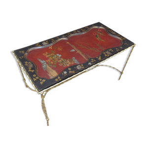 Table basse laiton bambou