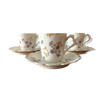 Limoges porcelain 3 cups coffee set