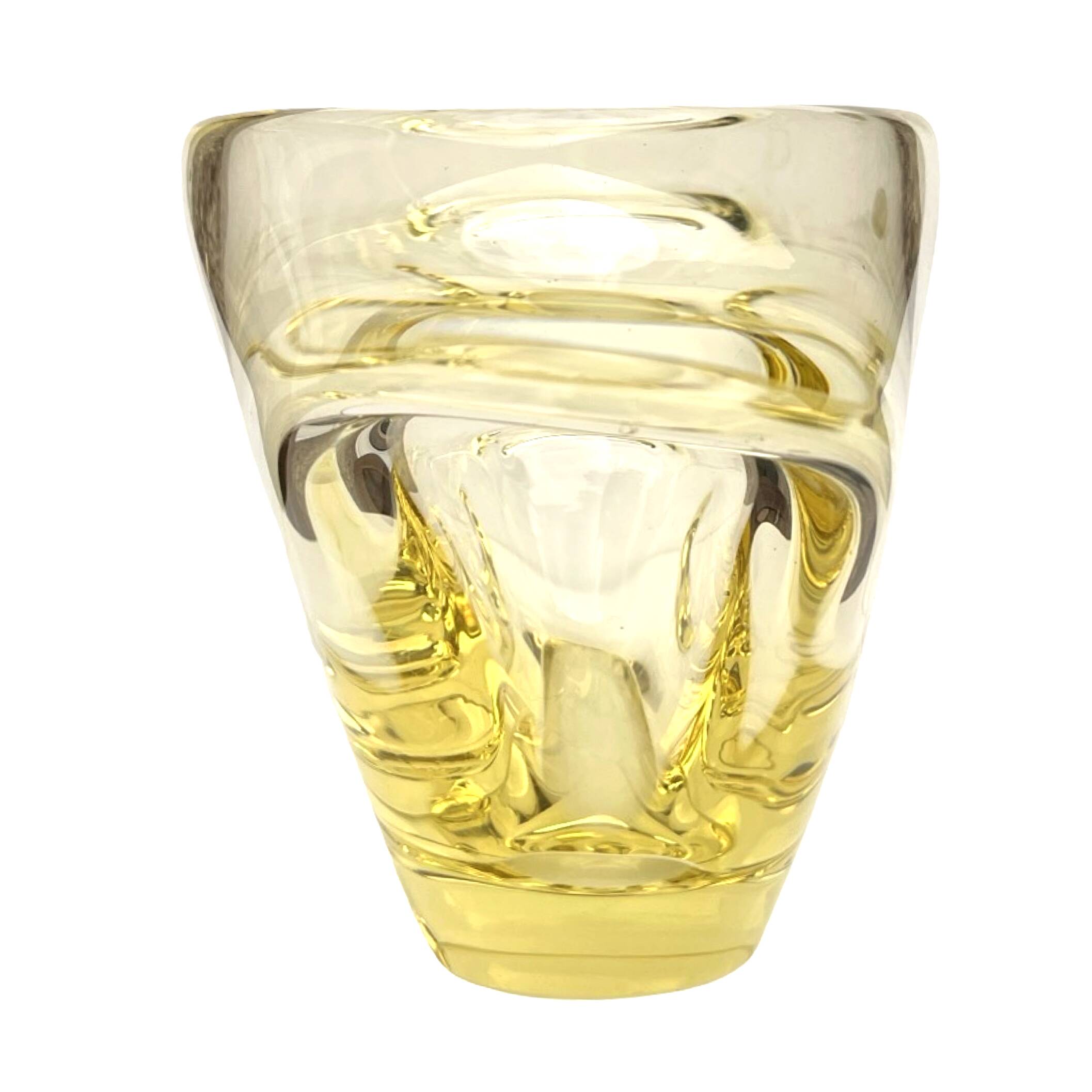 Vase en verre conçu par M. Klinger, Železný Brod Sklo (ZBS), Tchécoslovaquie,