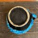 Old pichet cyclope charles cart ceramic fat lava blue + black vintage