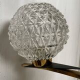 Maison Arlus Lunel pendant chandelier in brass and chiseled glass