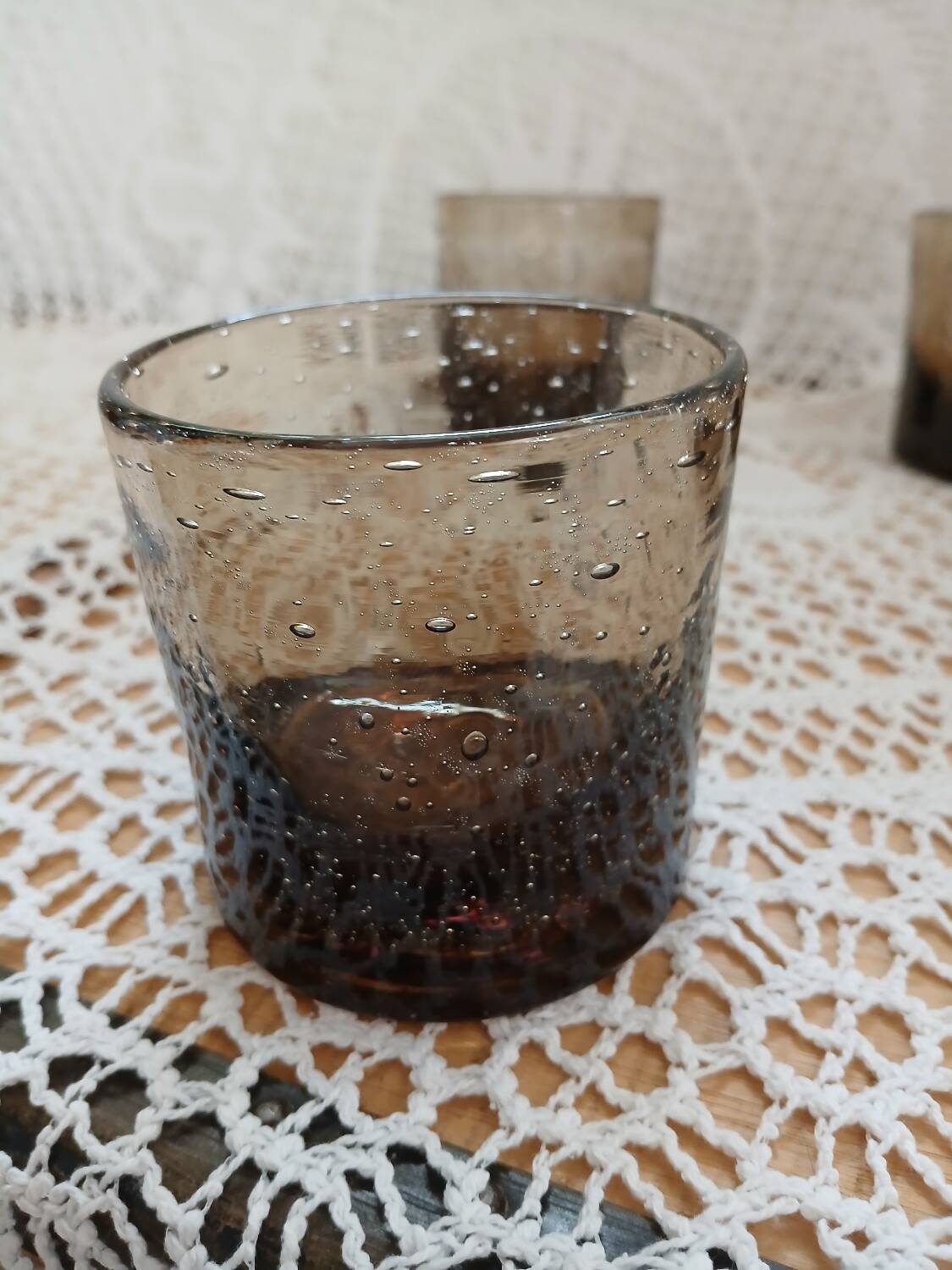 4 bubble glass water glasses