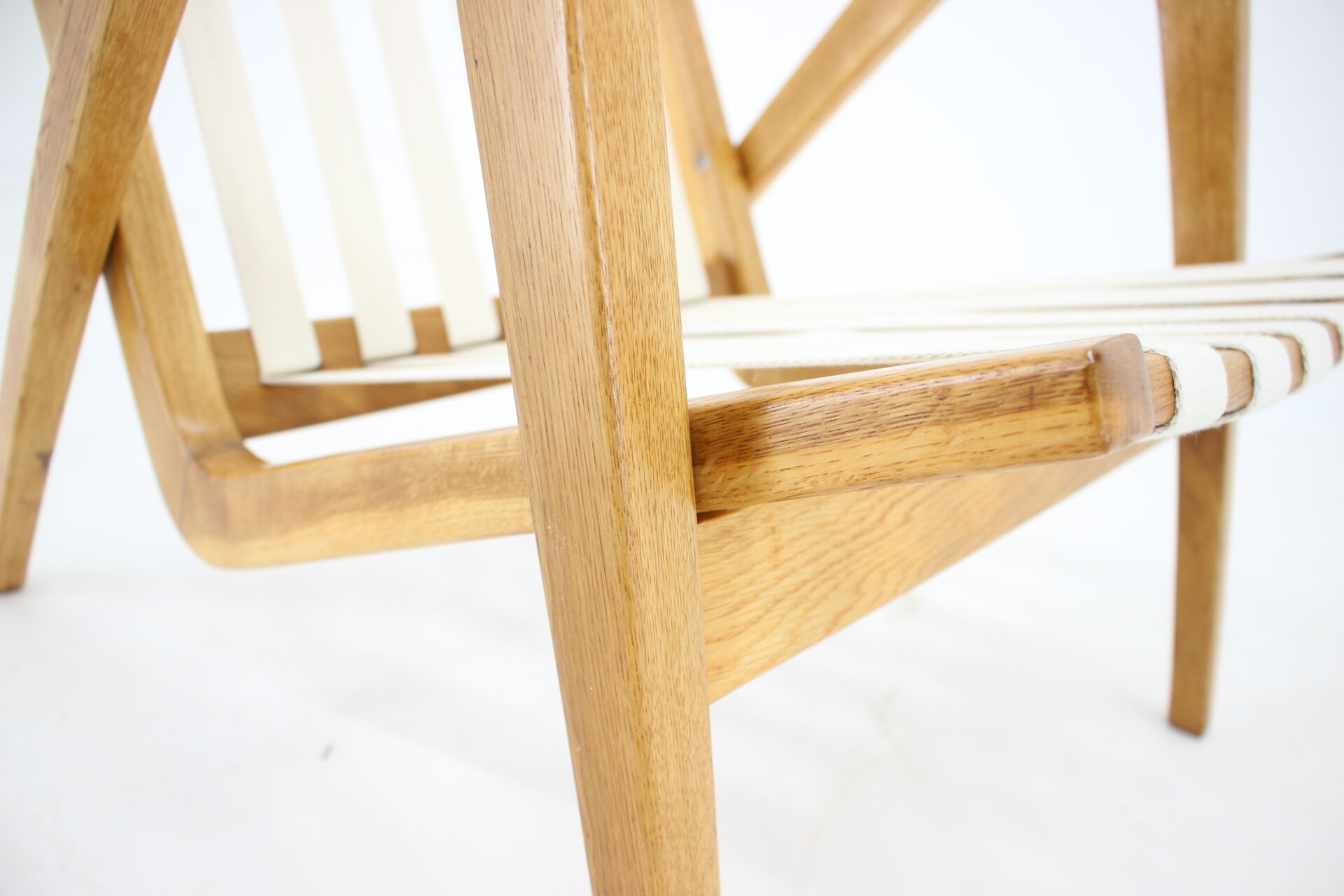 1970s Jan Vaněk Oak armchair, Czechoslovakia