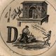 Rebus and dessert plate, in ancient Sarreguemines earthenware at the end of the 19th century