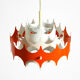 Beautiful small original 1960s Space Age metal pendant lamp by Doria