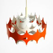 Beautiful small original 1960s Space Age metal pendant lamp by Doria