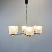 Six-light chandelier by Kaiser Leuchten, chrome, glass, vintage of the 60s