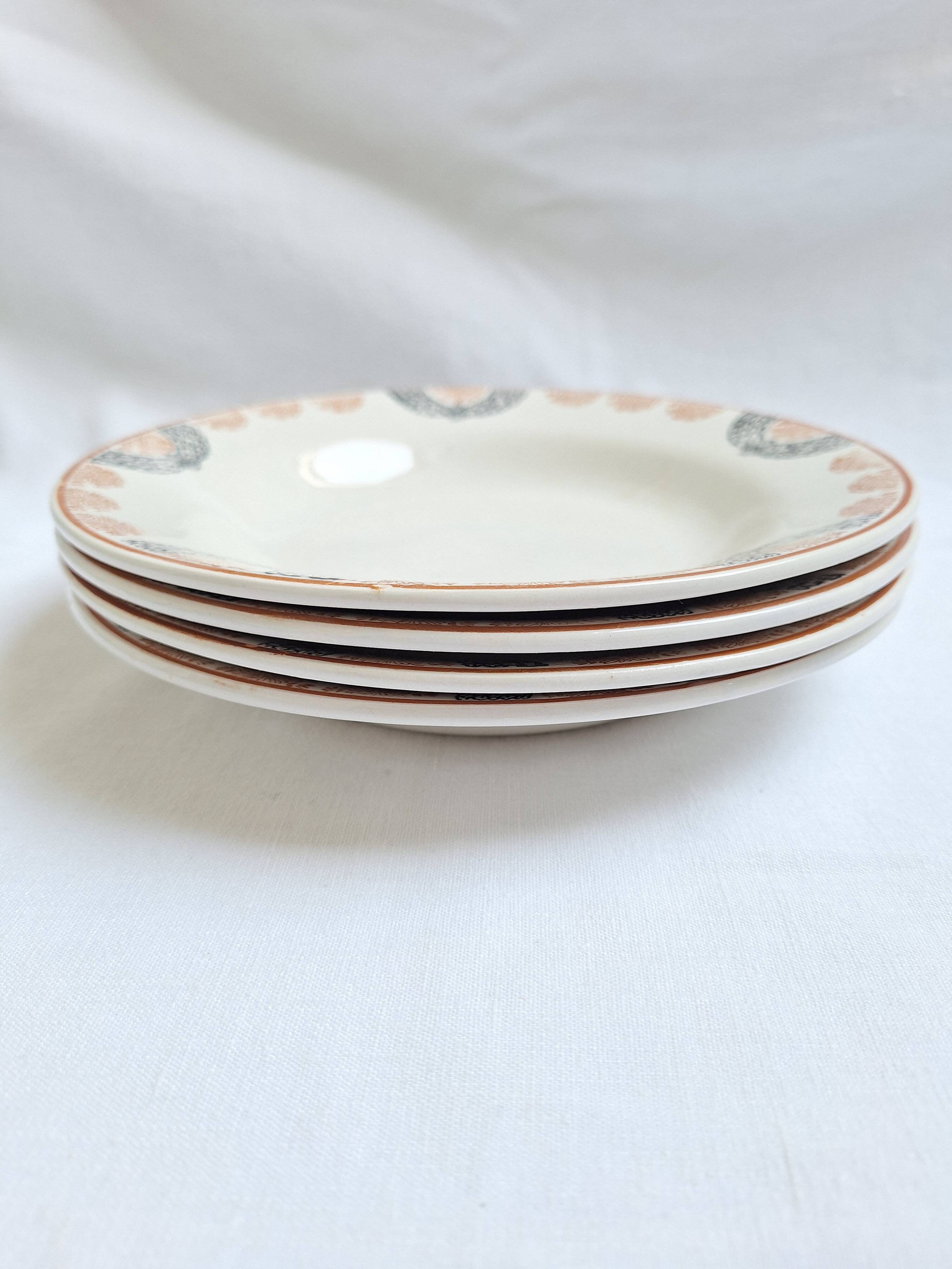 Assiettes creuses HBCM modèle Pauline orange et noir