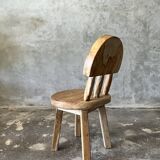 Small child's chair in natural blond teak back with three bars