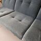 Banquette velours et bois clair, scandinave vers 1960/70