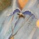 Painting "Young girl with pendant"" Pastel signed J. Macé around 1940 + frame