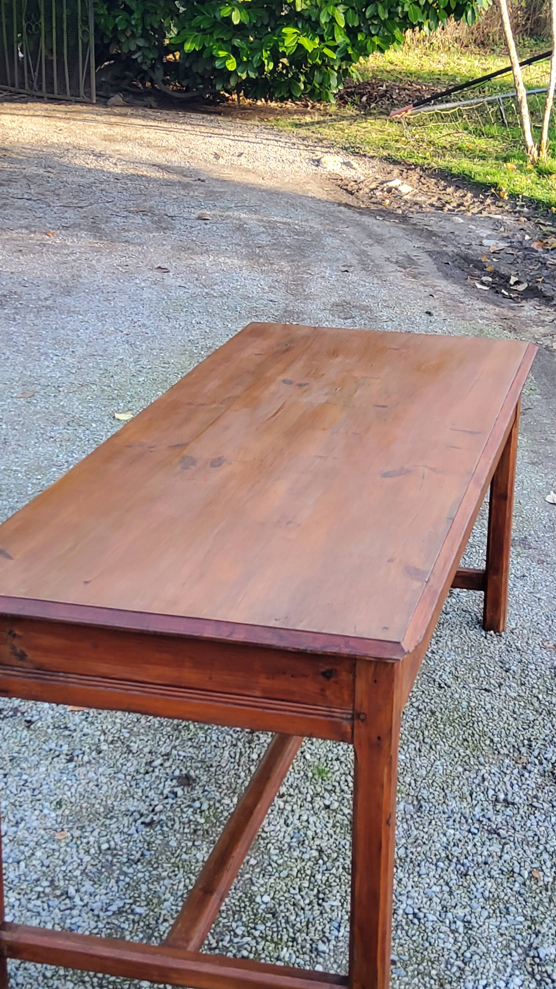 Farm table early 20th century 3 spacer drawers 180cm