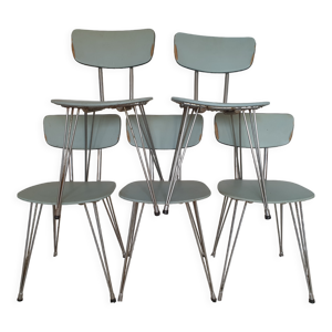Set de 5 chaises pieds eiffel