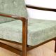 Vintage brown wooden armchair green-olive jeans design by Z. Bączyk - 2 pieces available