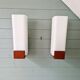 Pair of wall sconces in teak and opaline, Louis Kallf, Philips, 1960