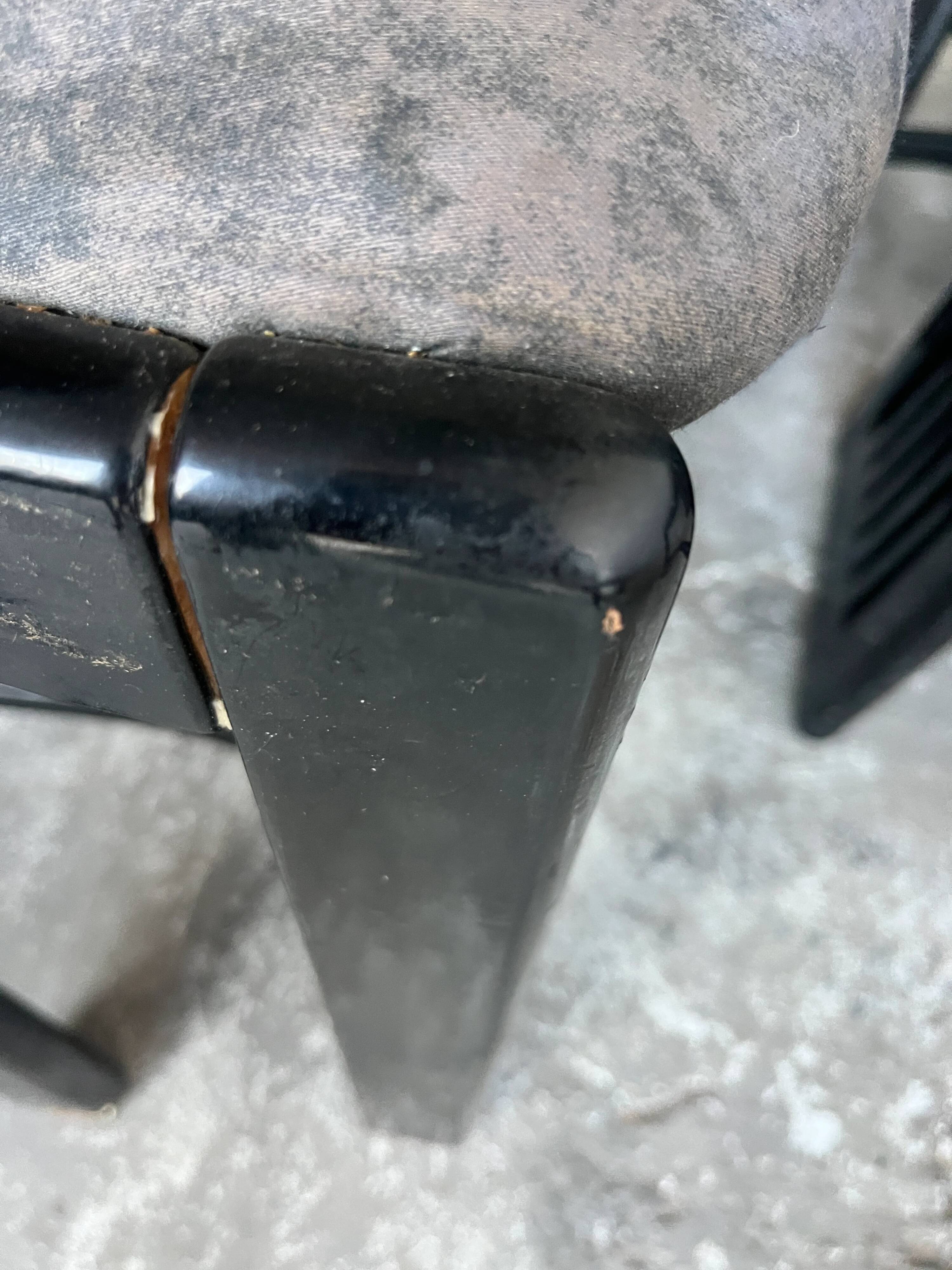 Set of 6 vintage black dining chairs