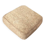 Square floor cushion pouf in natural bohemian jute raffia