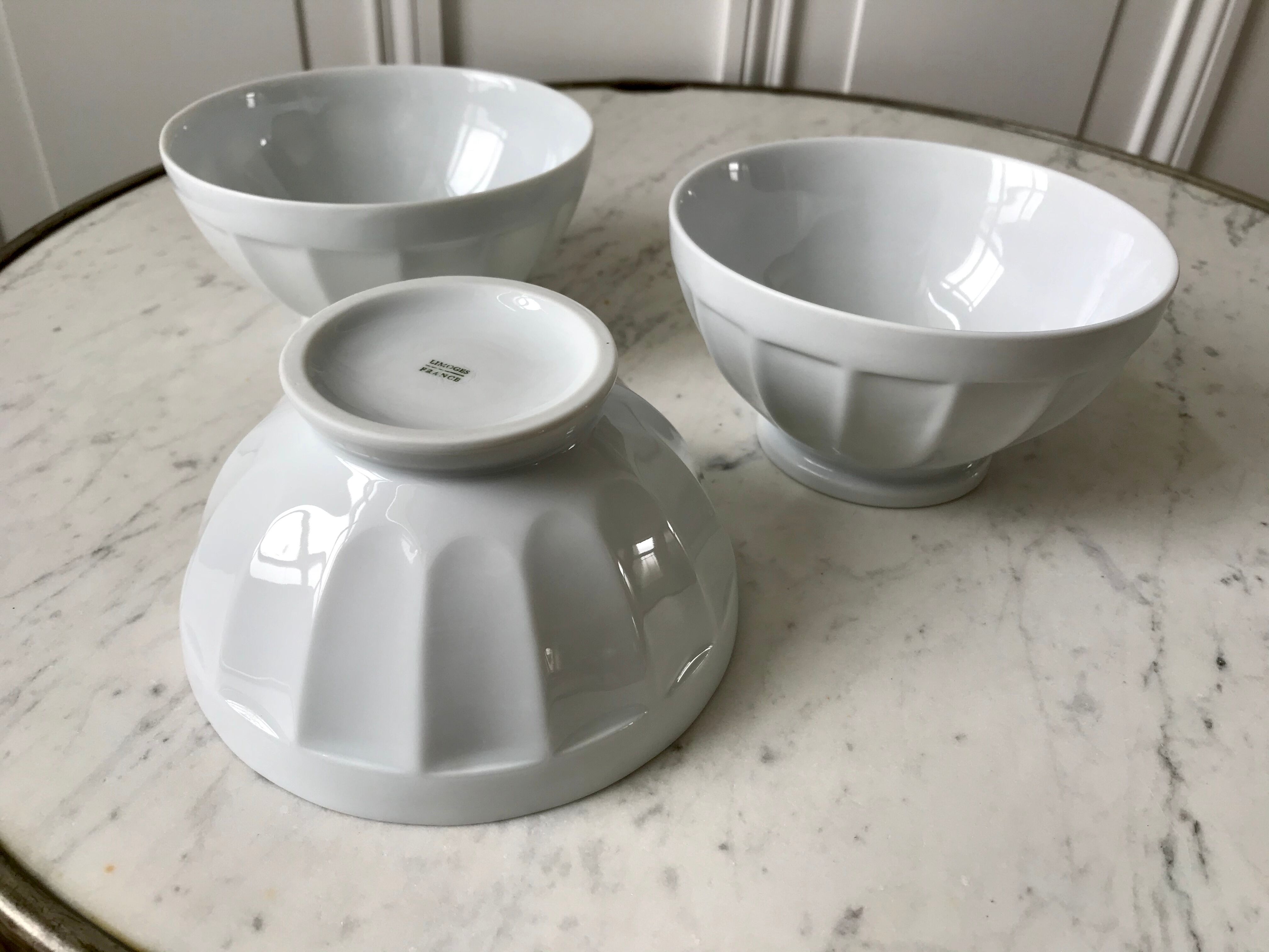 Trio of old bowls Limoges years 40-50