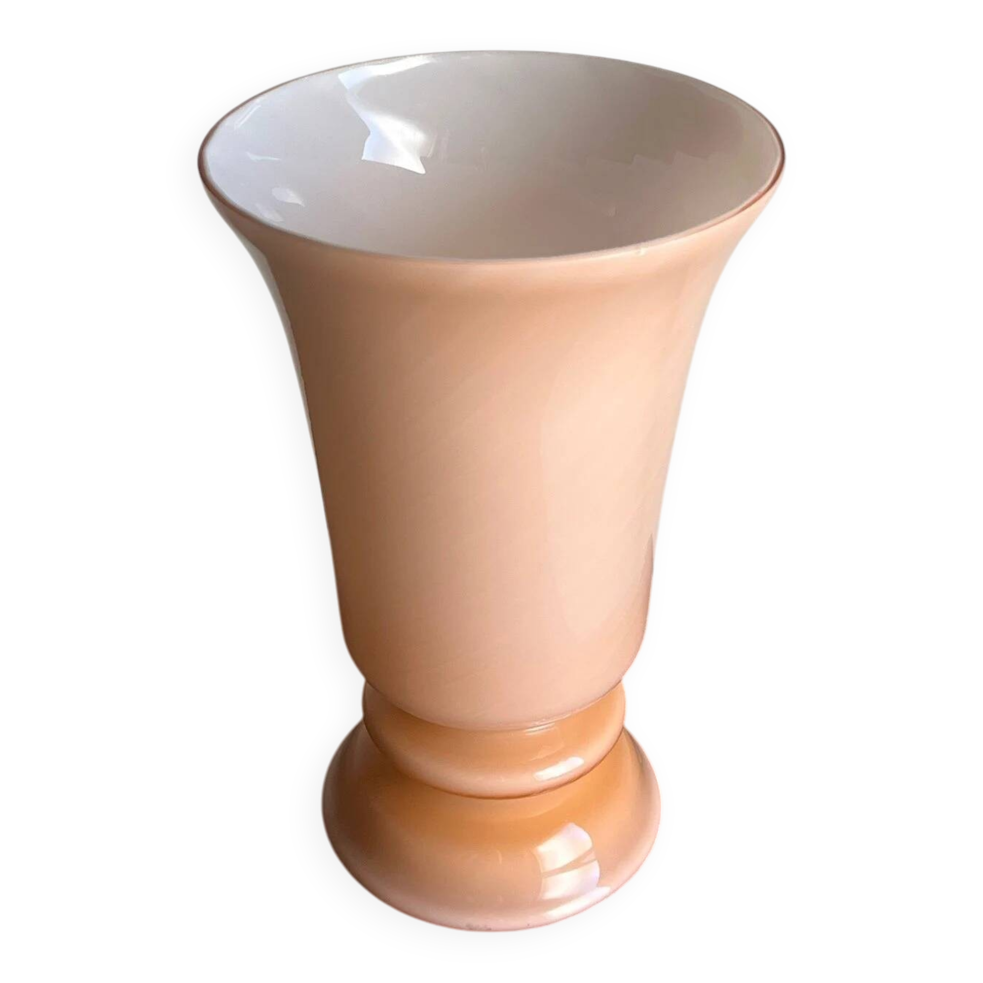 Nude milk glass table lamp | Sweden | 1960s