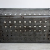 Old industrial box perfoated metal