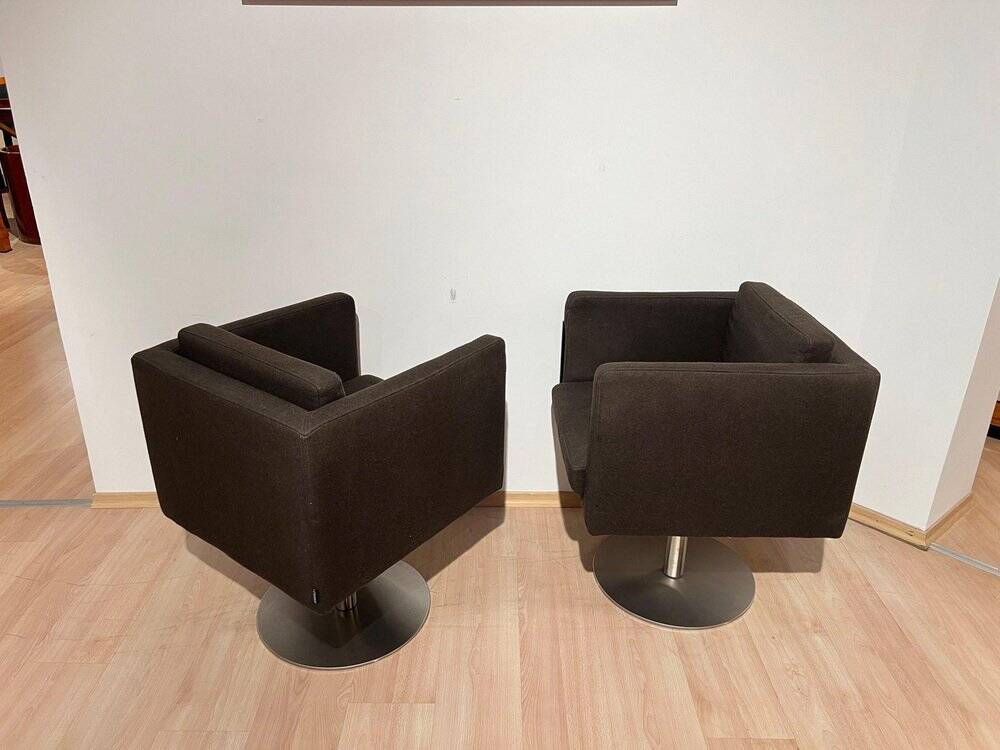 Set of Dutch Cubic Swivel Chairs with Tableau by Lensvelt, 2001