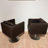 Set of Dutch Cubic Swivel Chairs with Tableau by Lensvelt, 2001