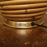 Rattan and vintage brass lamp base