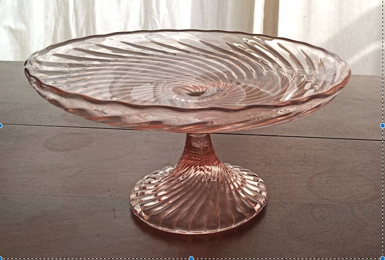 Pink glass shower bowl