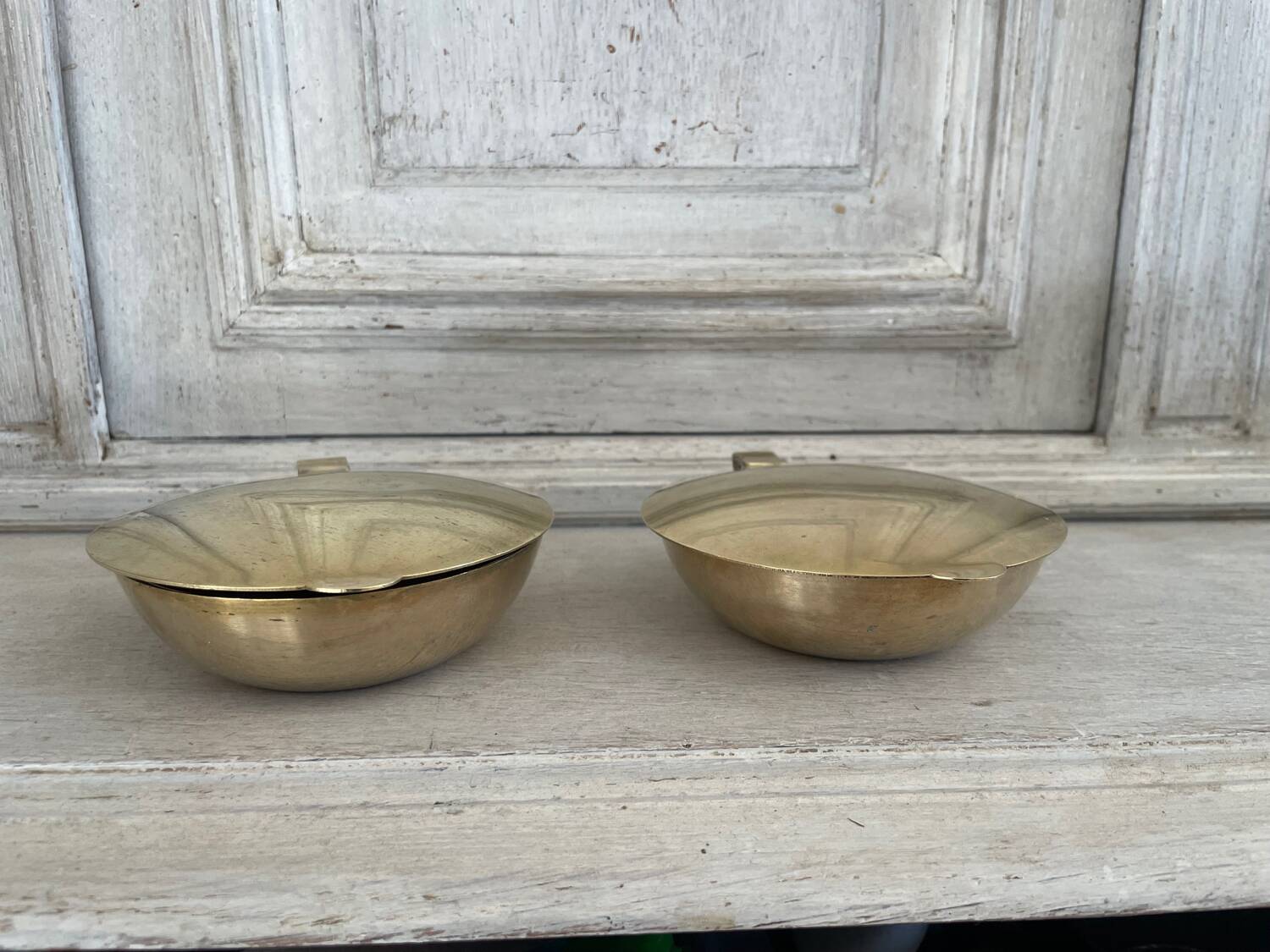 Pair of Scandinavian brass candlesticks