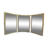 Bronze triptych mirror 1900, Victorian style  14x21cm