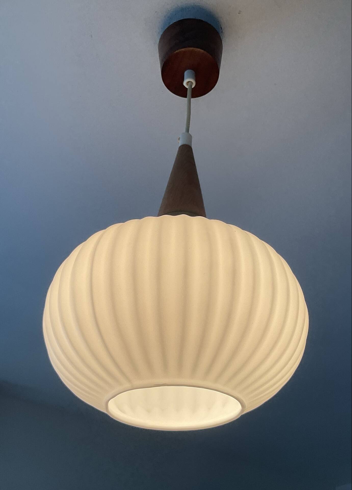 Scandinavian suspension light by Louis Kalff from the 60s-70s.