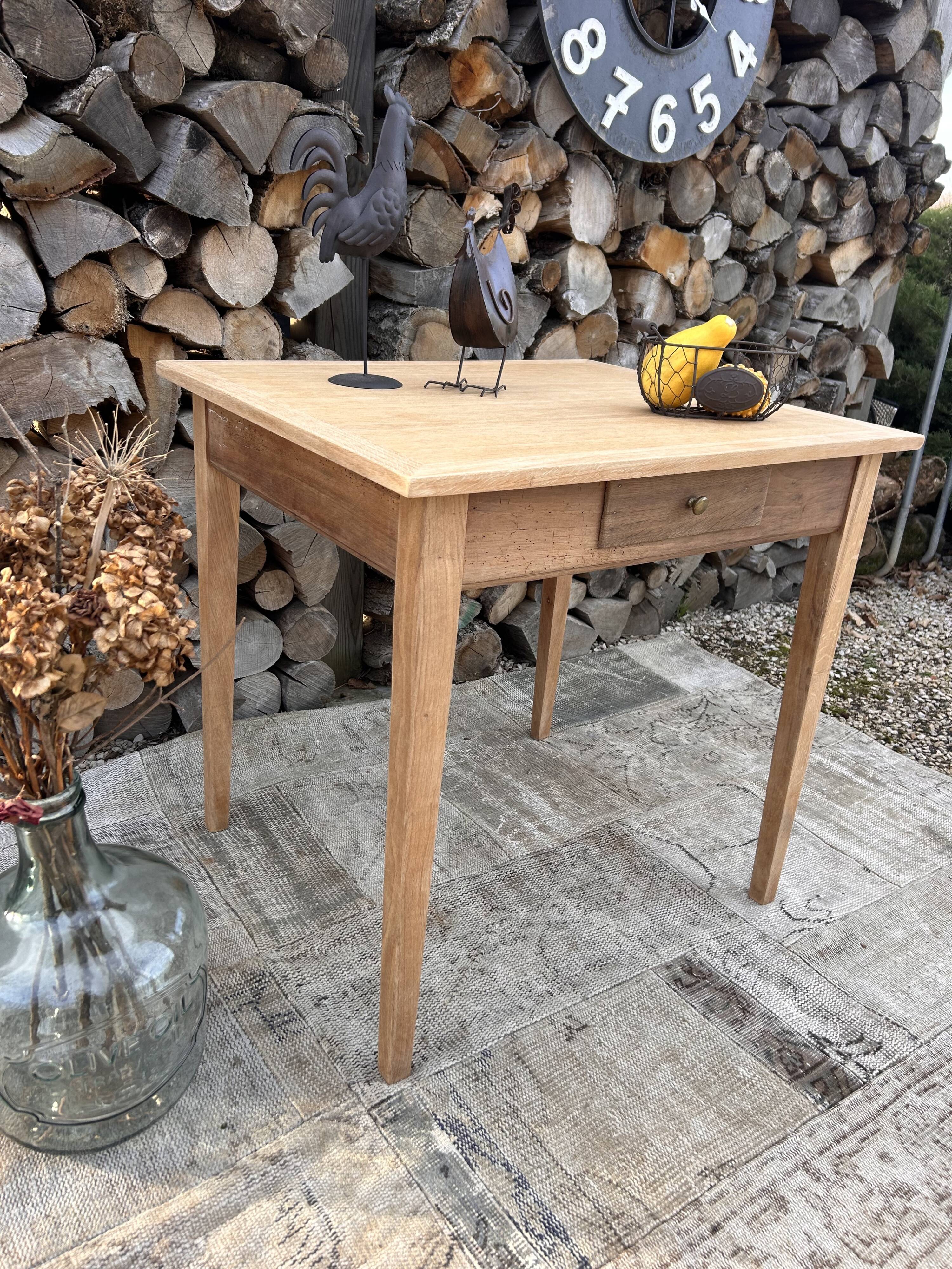 Renovated wooden farmhouse table