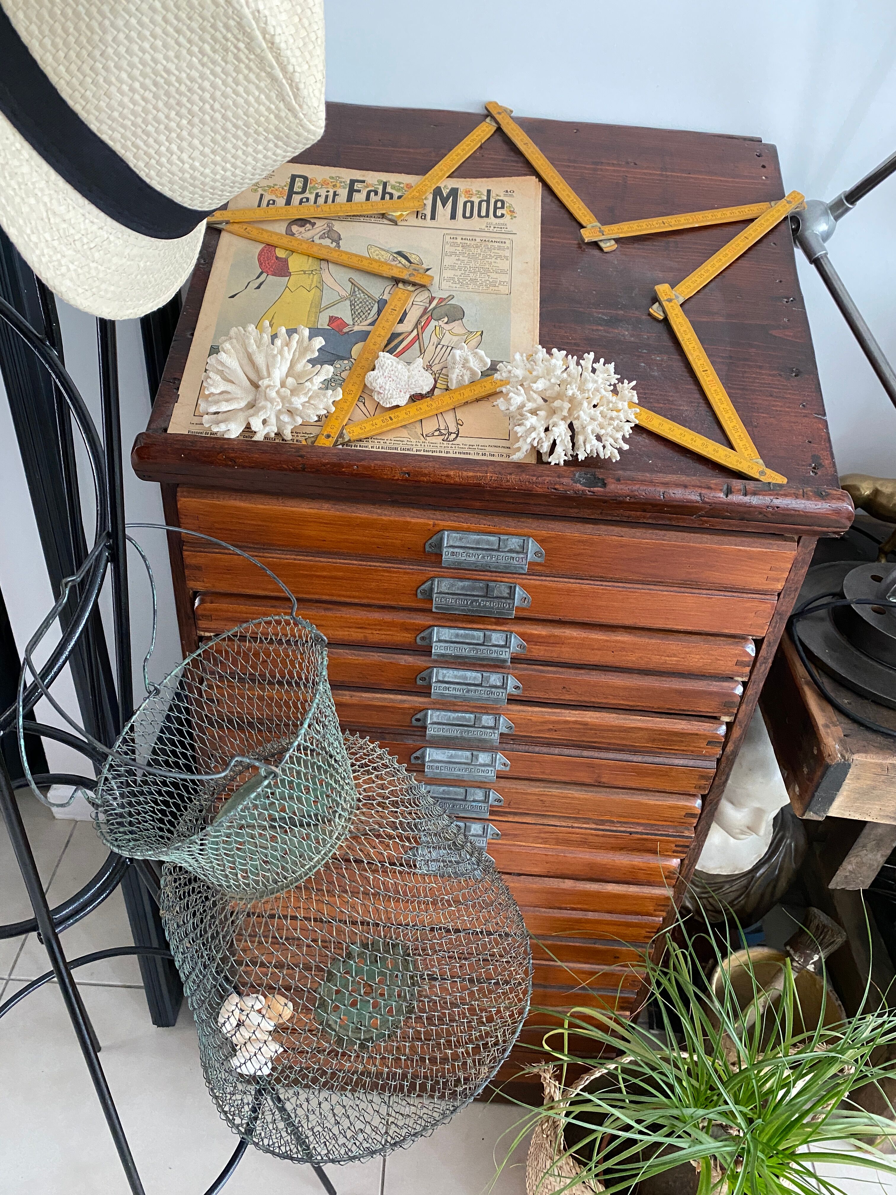 Old vintage metal basket