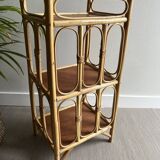 Vintage rattan bedside shelf