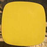 Duo of vintage formica mustard yellow stools