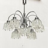 German type glass and metal chandelier 9471 by Richard Essig, 1970s.