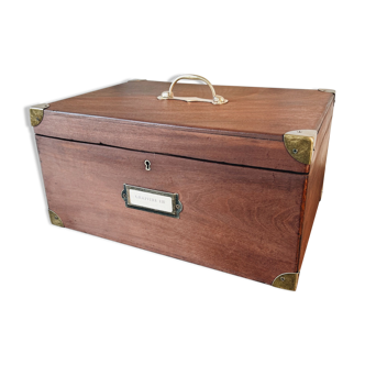 Mahogany & brass box