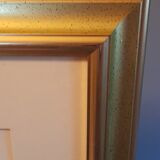Original framed lithograph "Beautiful woman from the back facing the Mediterranean" by Maria Theresa Torres