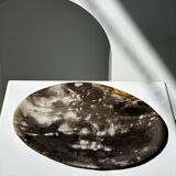 Medium petrified wood dish or pocket emptier, predominantly gray 1137