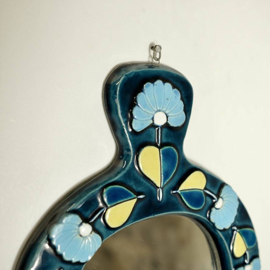 Ceramic mirror by Mithé Espelt, 1960s