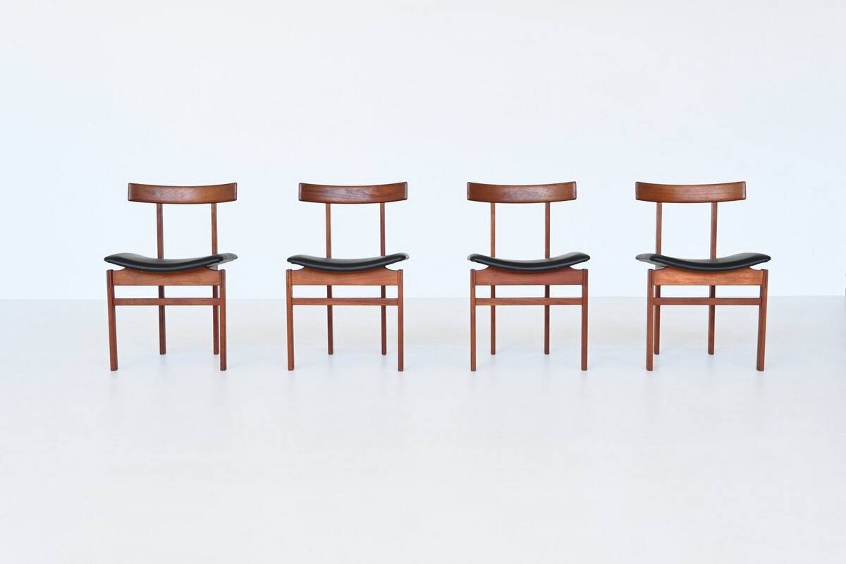 Inger Klingenberg dining chairs teak France & Son Denmark 1960