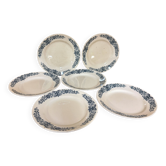 Longchamp Terre De Fer Alesia - 6 assiettes plates en faience ancienne