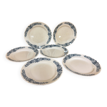 Longchamp Terre De Fer Alesia - 6 flat plates in antique earthenware