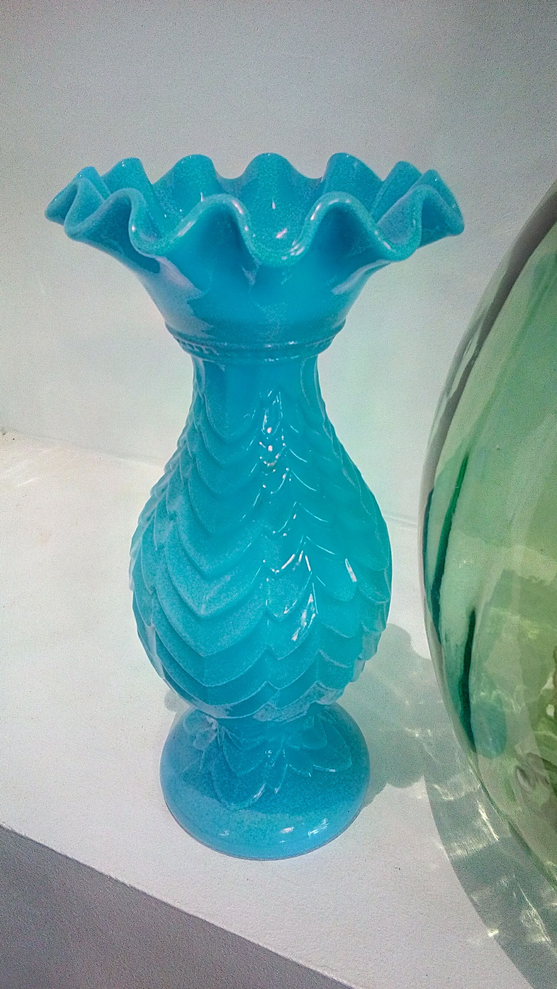 Blue opaline vase