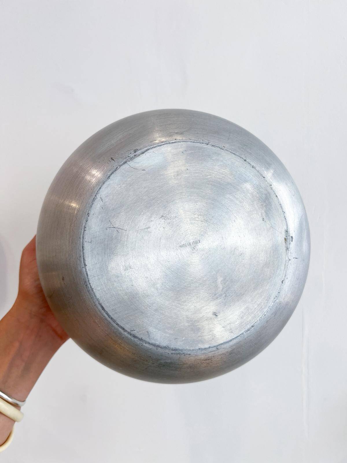 Vintage "apple" ice bucket - brushed metal Italy