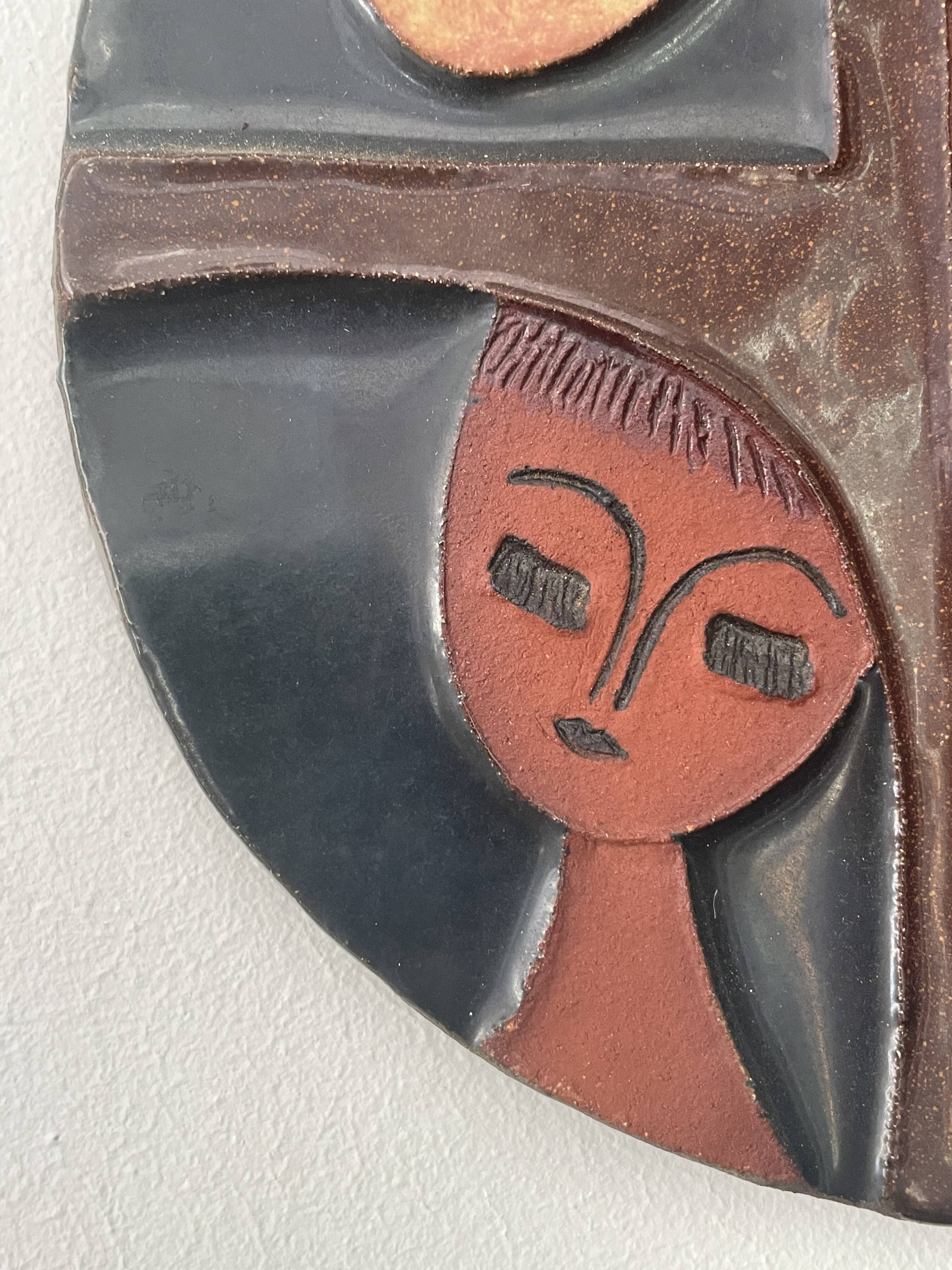 Ceramic wall decoration, 1950s-60s.